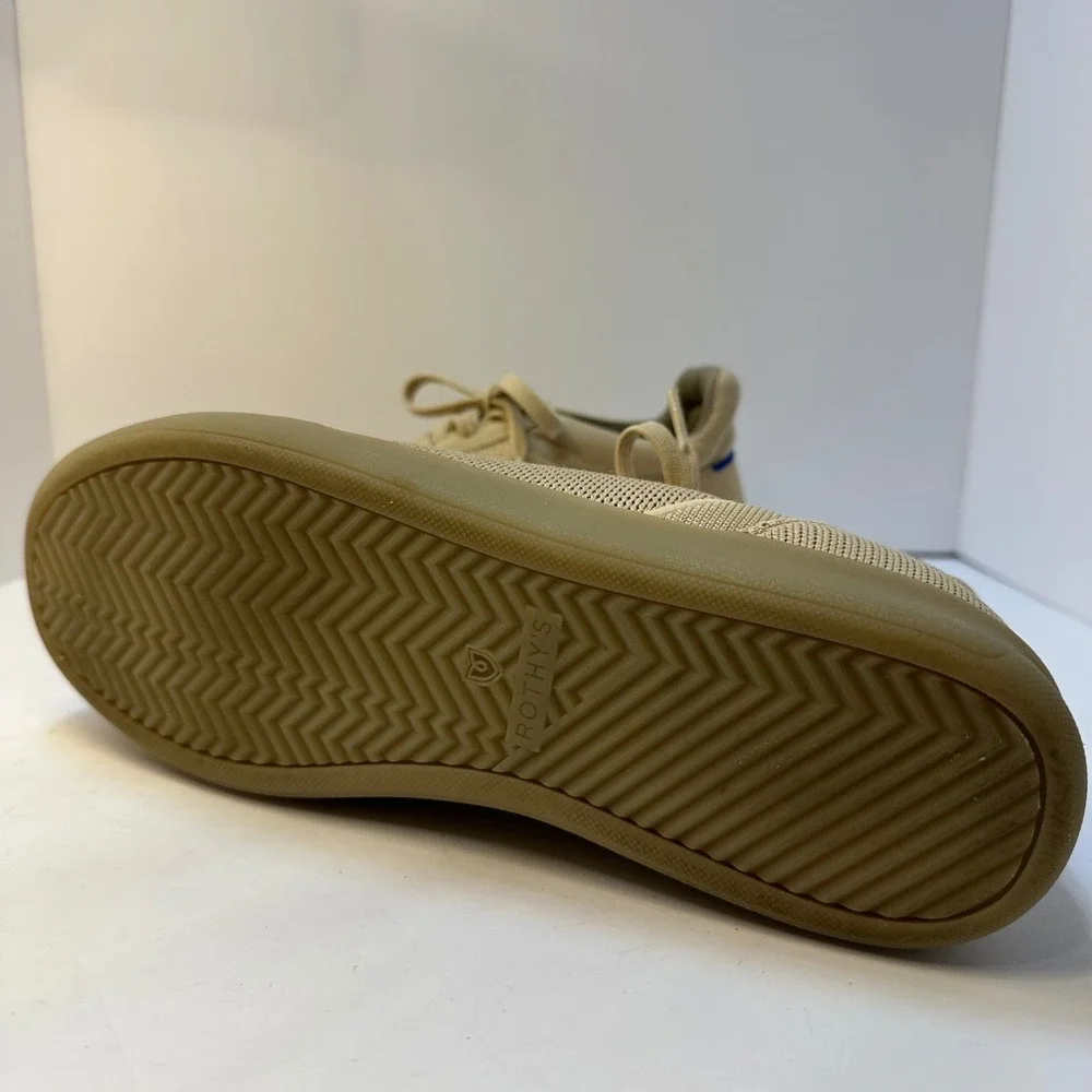Rothys RS01 Mens Tan Sand Knit Low‎ Top Lace Up Sneakers Size 10